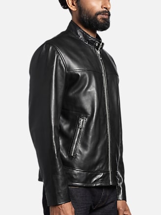 Sly & Co Classic Fit Vespa Lambskin Leather Bomber Jacket | All Sale ...