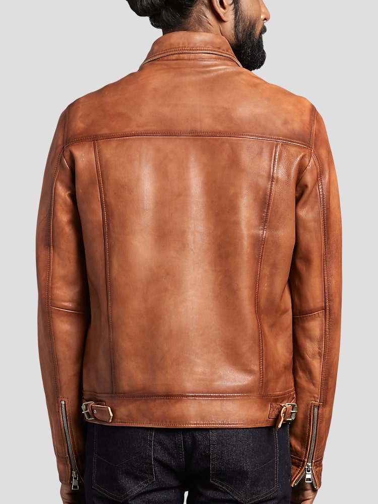 Mukabi sherpa-lined leather jacket, Sly & Co, Shop Men's Leather & Suede  Jackets Online