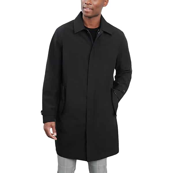 michael kors men's modern fit raincoat black solid - size: xl
