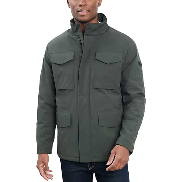 michael kors big & tall men's modern fit field jacket olive green - size: xxl
