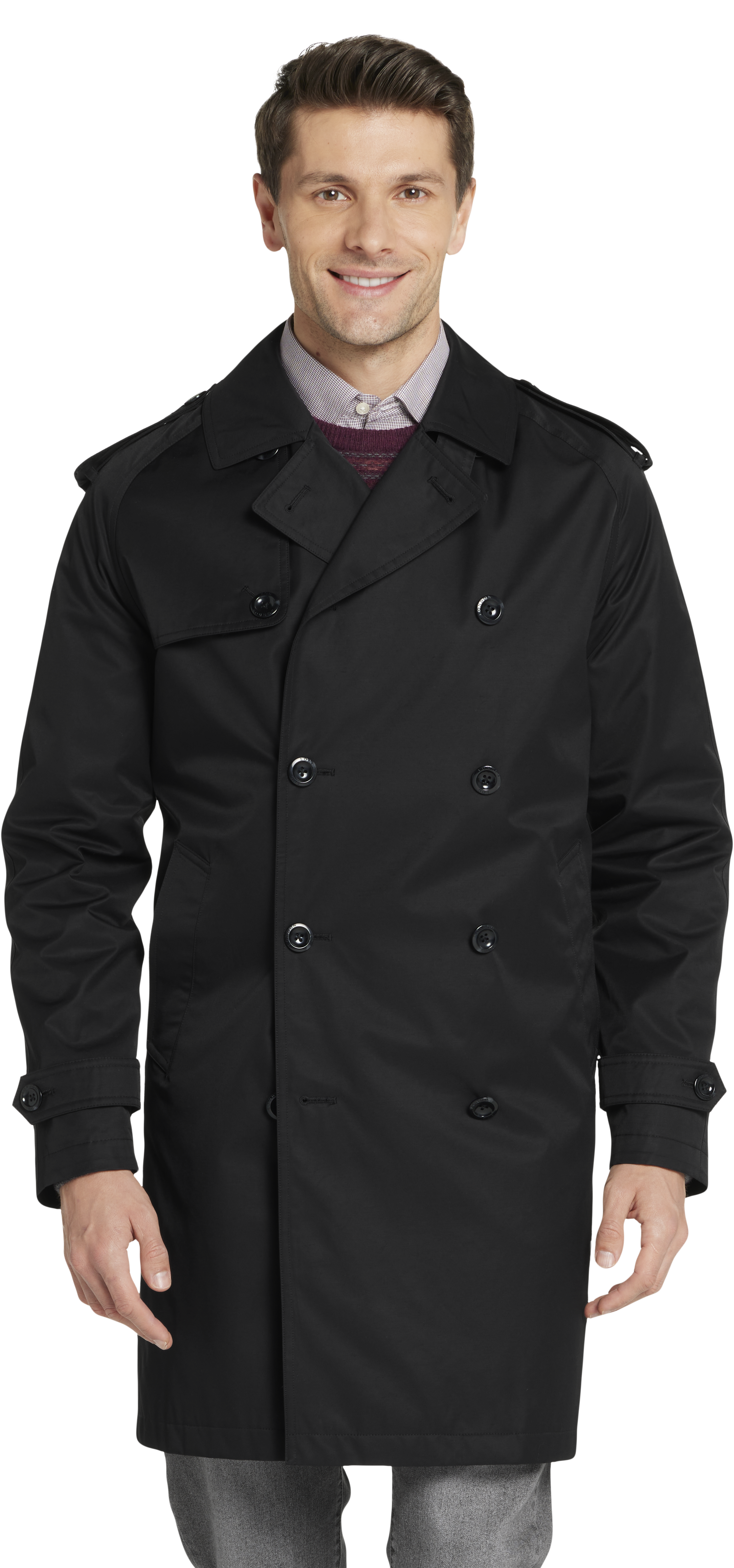 London fog best sale black coat