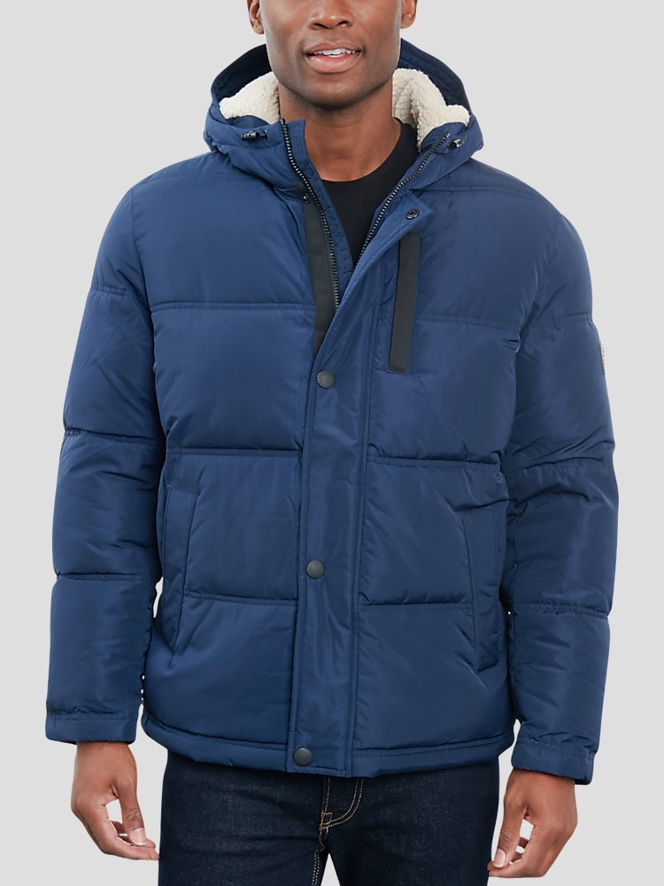 Lucky Brand Men's Full Zip Heavyweight Puffer Jacket (Navy, S) 