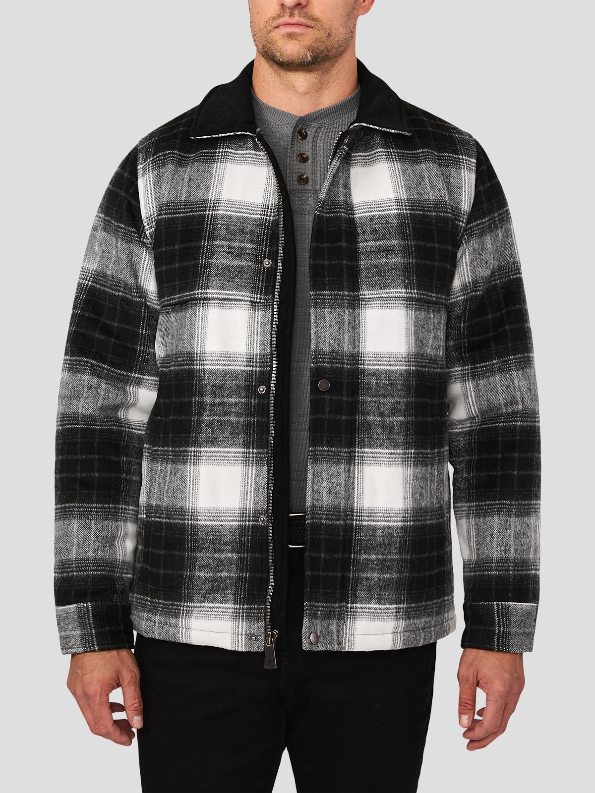 Rainforest Modern Fit Plaid Chore Coat Casual Jackets Men's Wearhouse
