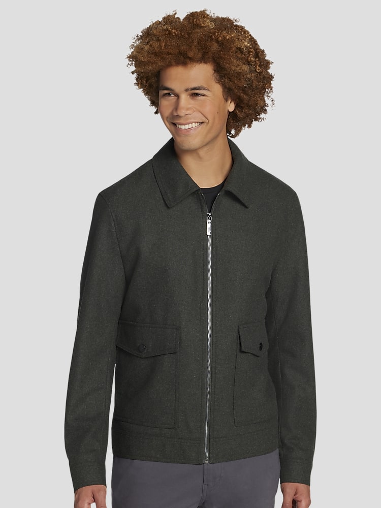 Paisley Gray Slim Fit Bomber Coat Casual Jackets Men s Wearhouse