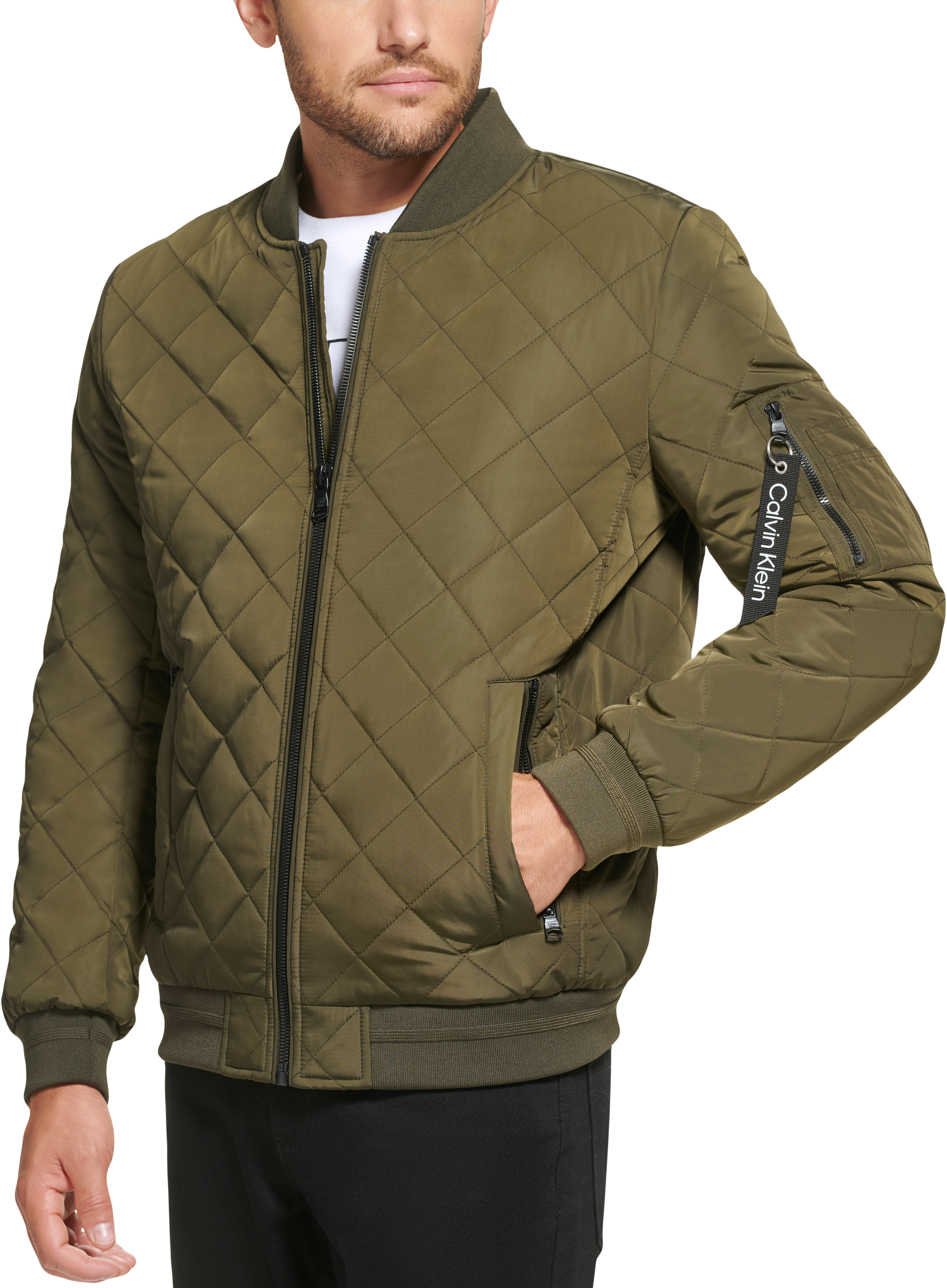 Quilted calvin deals klein jacket