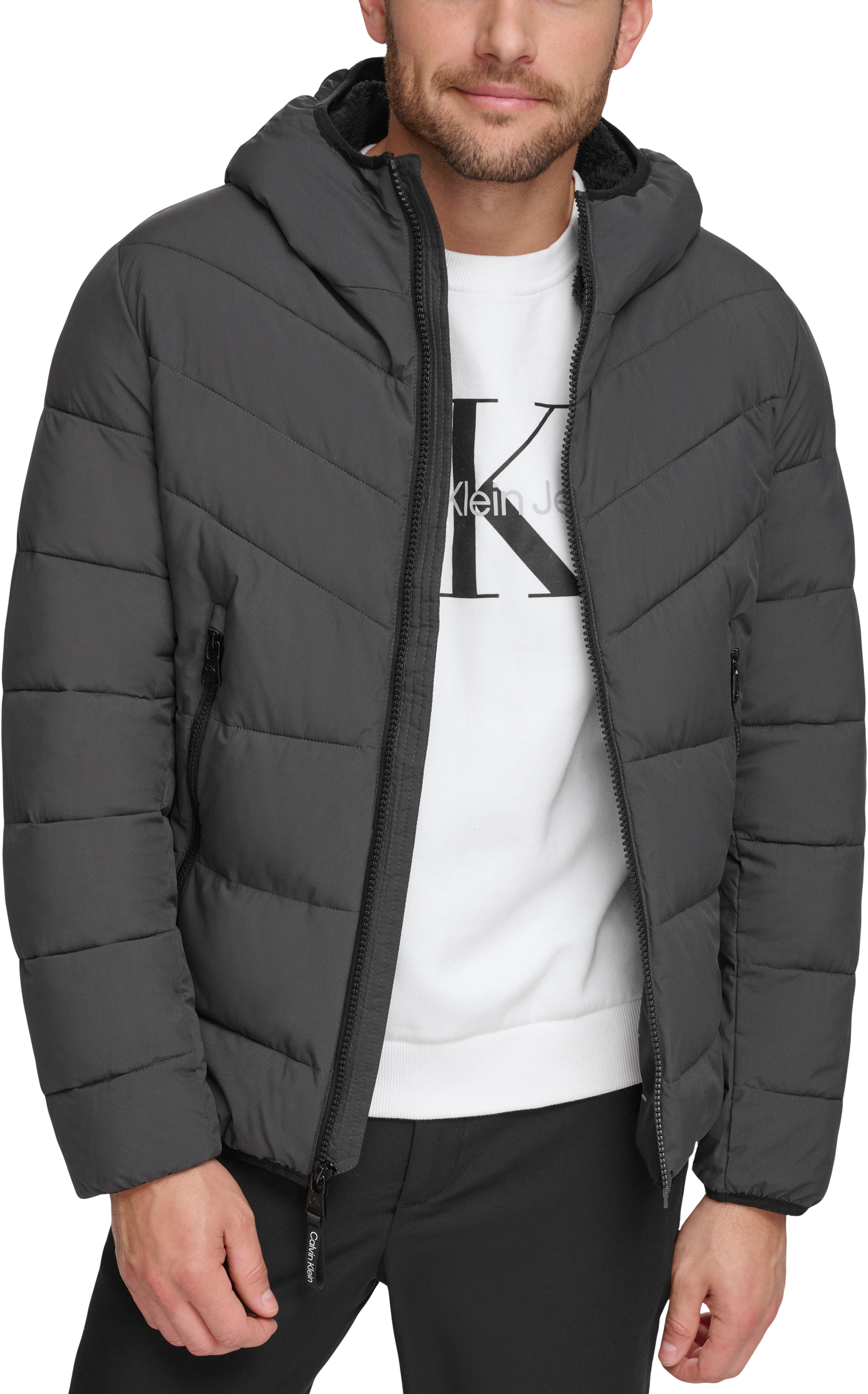 CALVIN KLEIN HOODED STRETCH JACKET