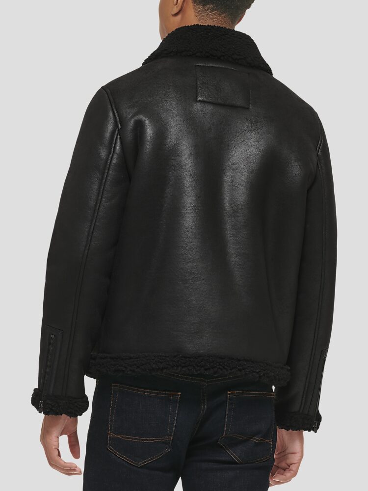 Tommy hilfiger shearling aviator jacket store