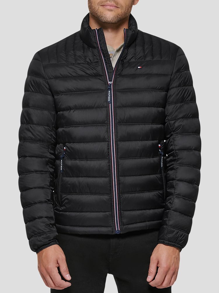 Tommy Hilfiger Men's Classic Puffer Jacket (Standard Tall), Red