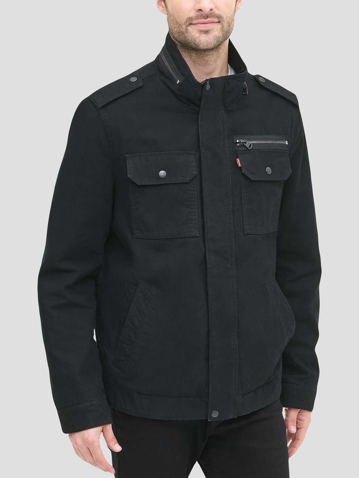 Levi s Modern Fit Washed Cotton Military Jacket All Sale Men s