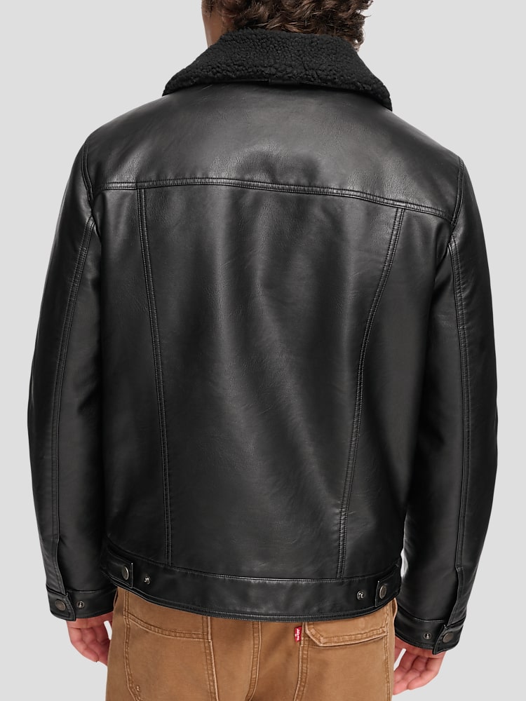 Levis leather trucker outlet