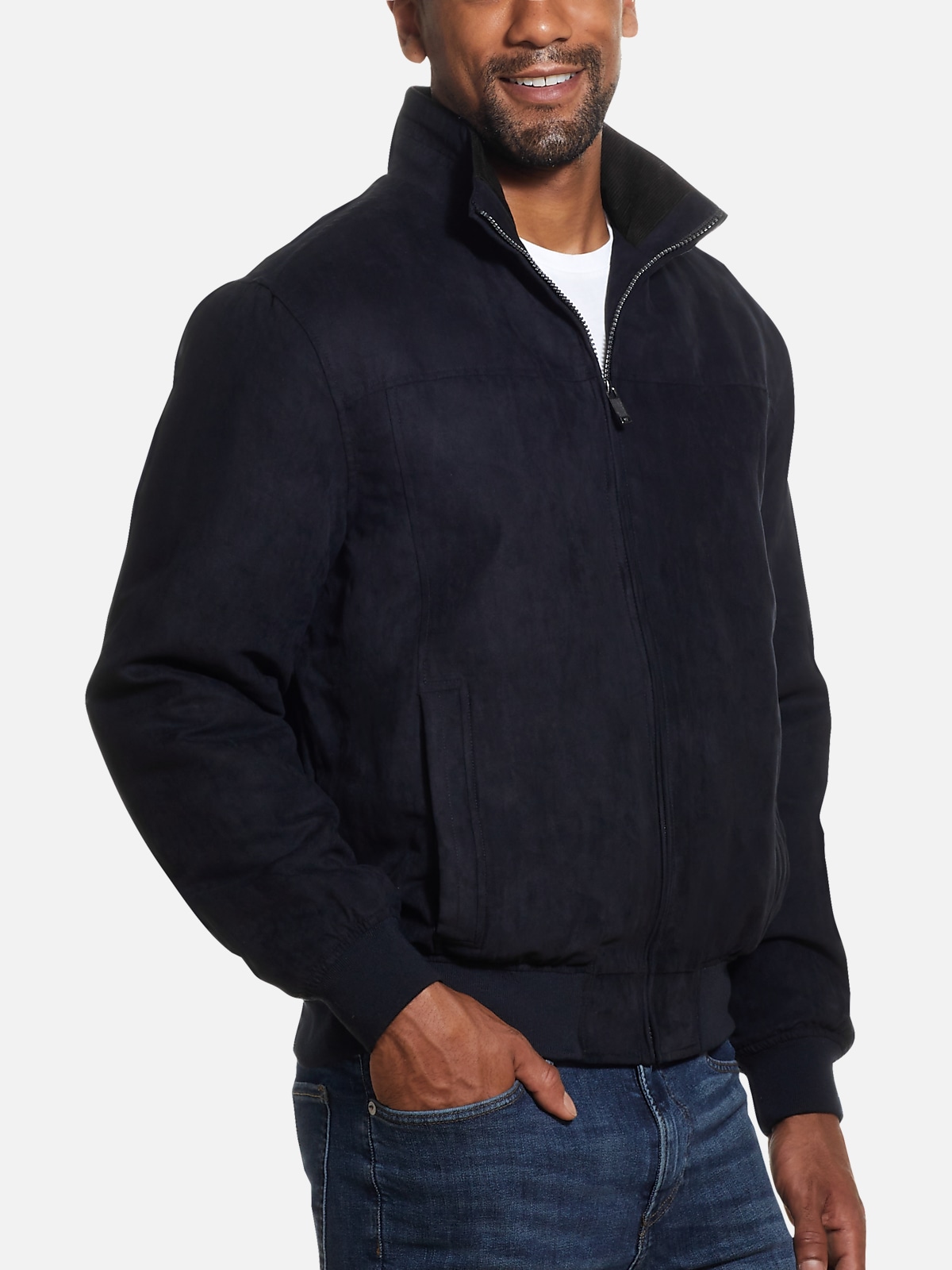 Weatherproof Modern Fit Faux Suede Bomber Jacket | All Clearance $39.99 ...