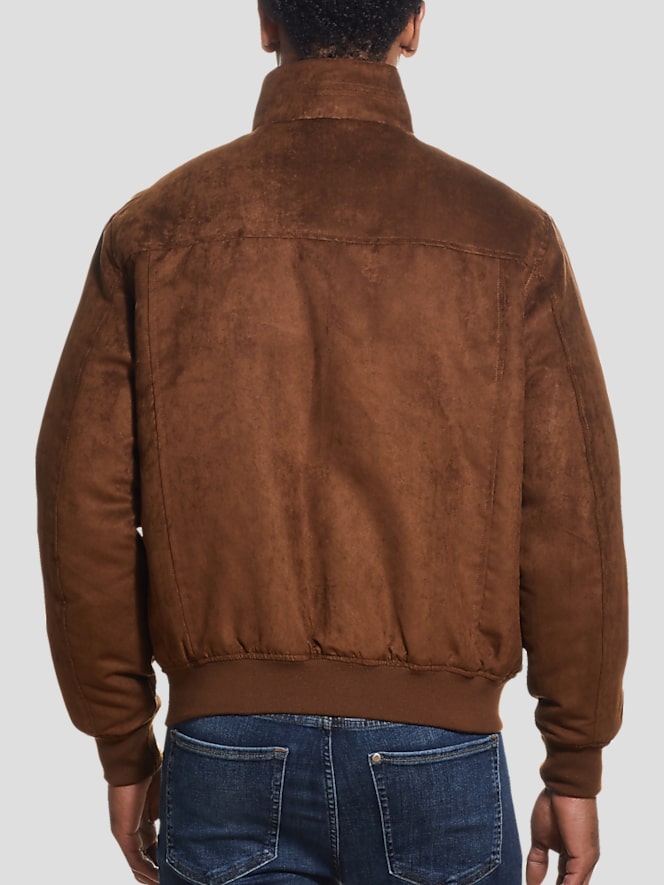 Weatherproof Modern Fit Faux Suede Bomber Jacket
