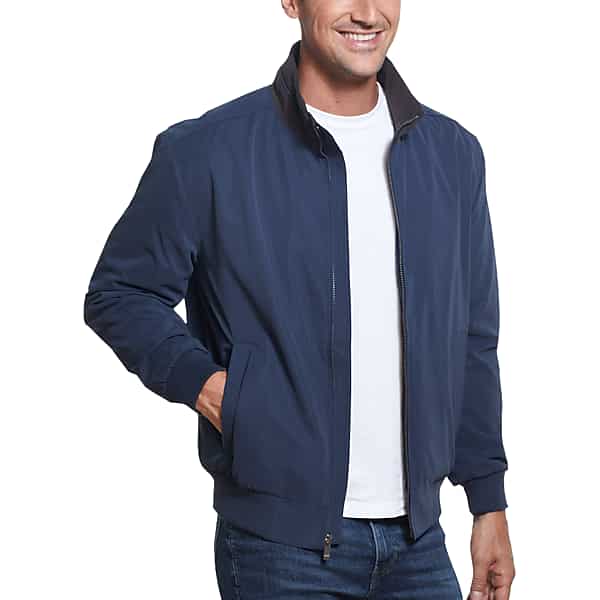 Weatherproof Men's Microfiber Fleece-Lined Bomber Jacket Blue - Size: Small