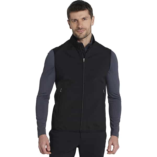 George Austin Men's Modern Fit Golf Vest Black Solid - Size: XL