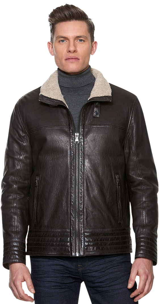 Memphis Sherpa Collar Full Zip Moto Jacket