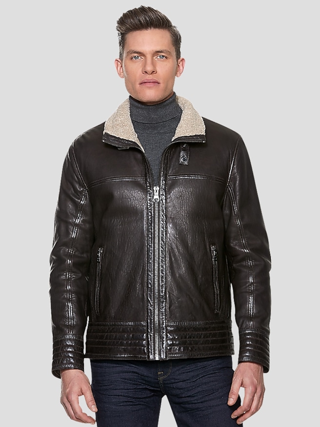 Men's wearhouse leather coats 2025
