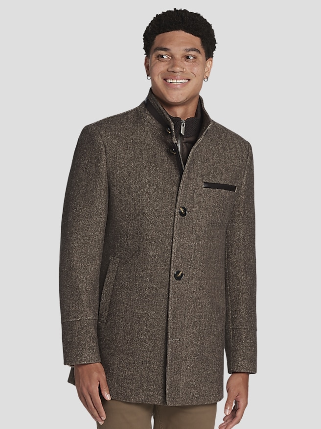 Joseph abboud tan modern fit twill car coat deals