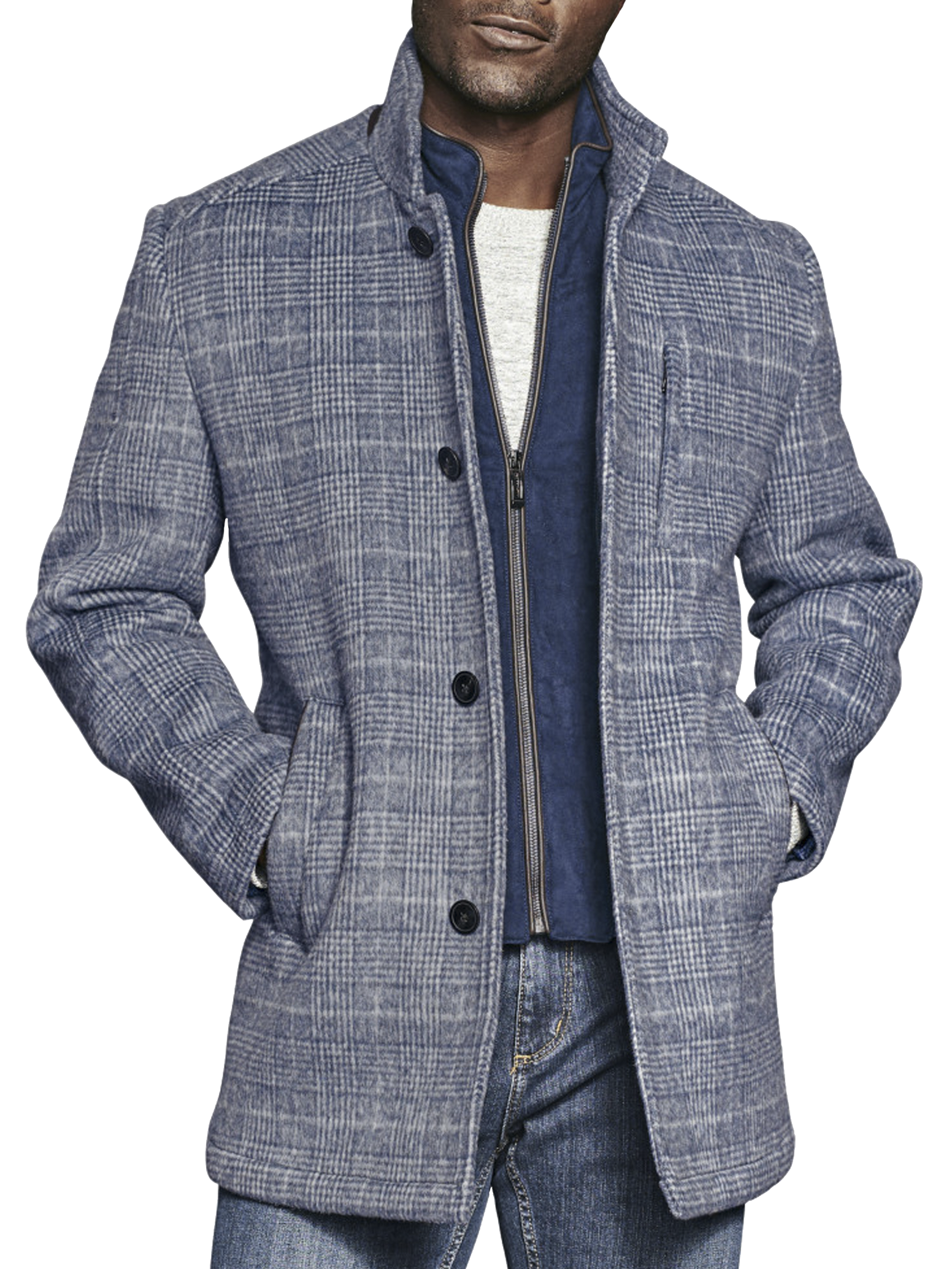 Modern Fit Upton Houndstooth Plaid Car Coat