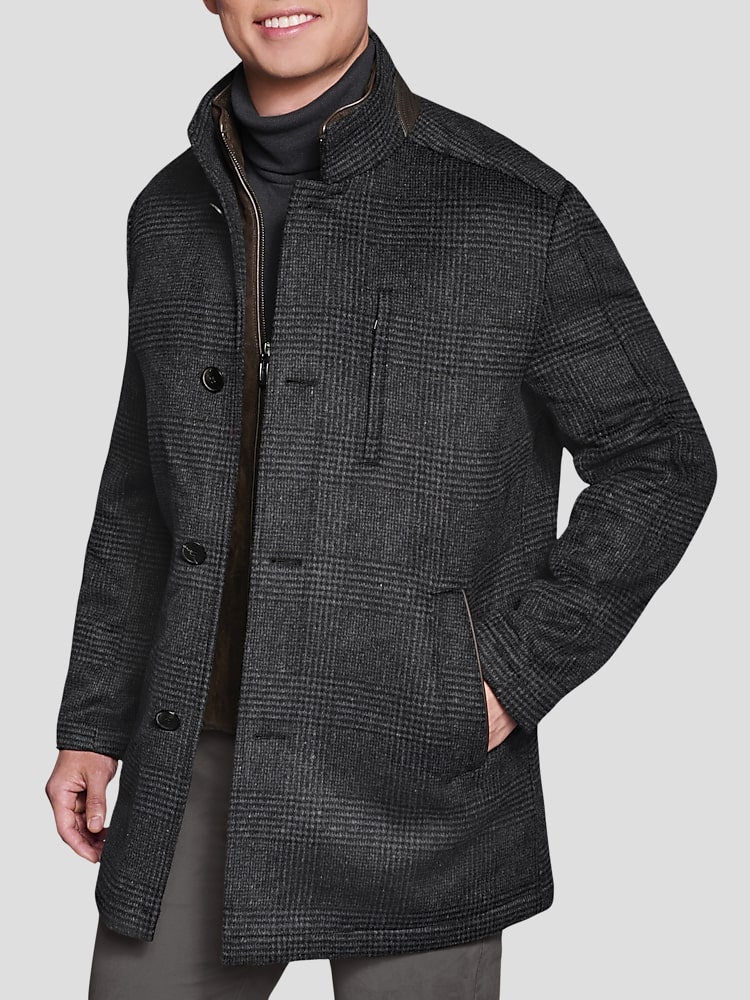 Mens plaid car coat 2025