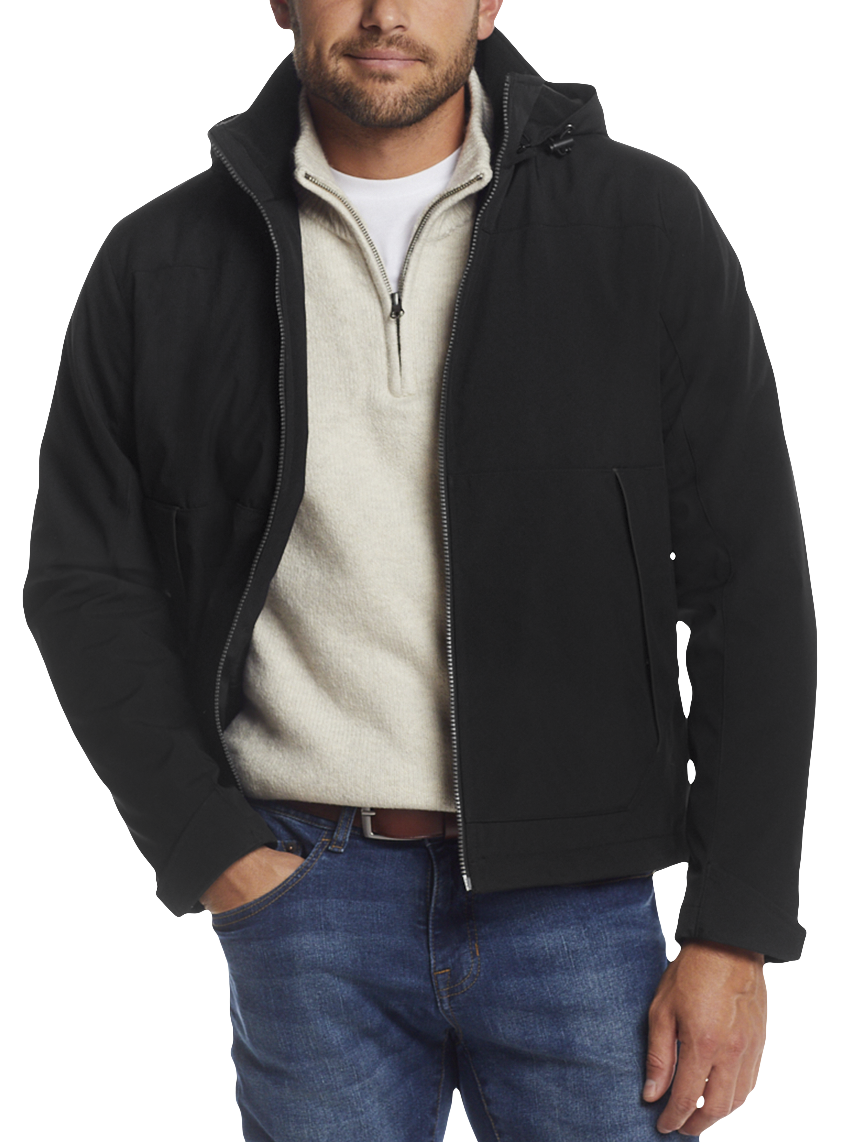 Modern Fit Water-Repellant Stand-Collar Jacket