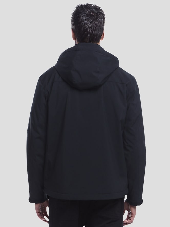 Weatherproof Modern Fit Fleece-Lined Casual Jacket with Removable Hood