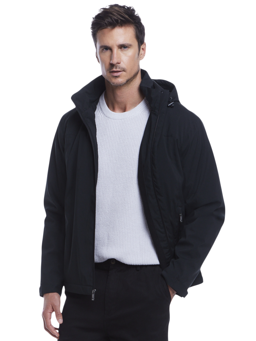 Fleece-Lined Casual Jacket with Removable Hood
