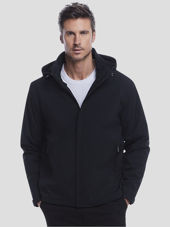 Weatherproof Modern Fit Fleece-Lined Casual Jacket with Removable Hood