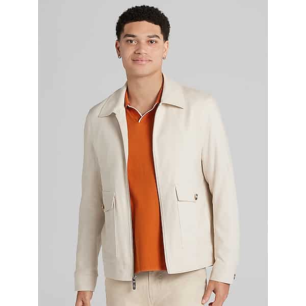 Paisley & Gray Men's Linen Blend Bomber Jacket Lt Tan - Size: XXL TMW71XP50013