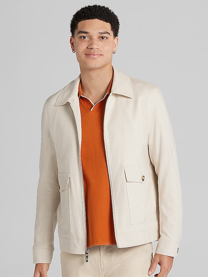 Paisley &Amp; Gray Linen Blend Bomber Jacket