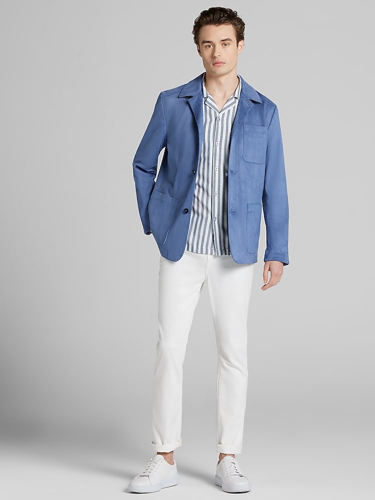 Paisley Gray Microsuede Jacket Casual Jackets Men's Wearhouse - Main Image