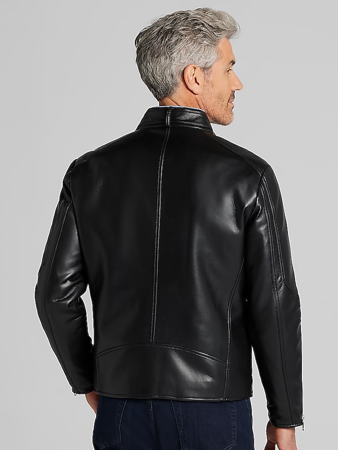 Awearness Kenneth Cole Faux Leather Moto Jacket