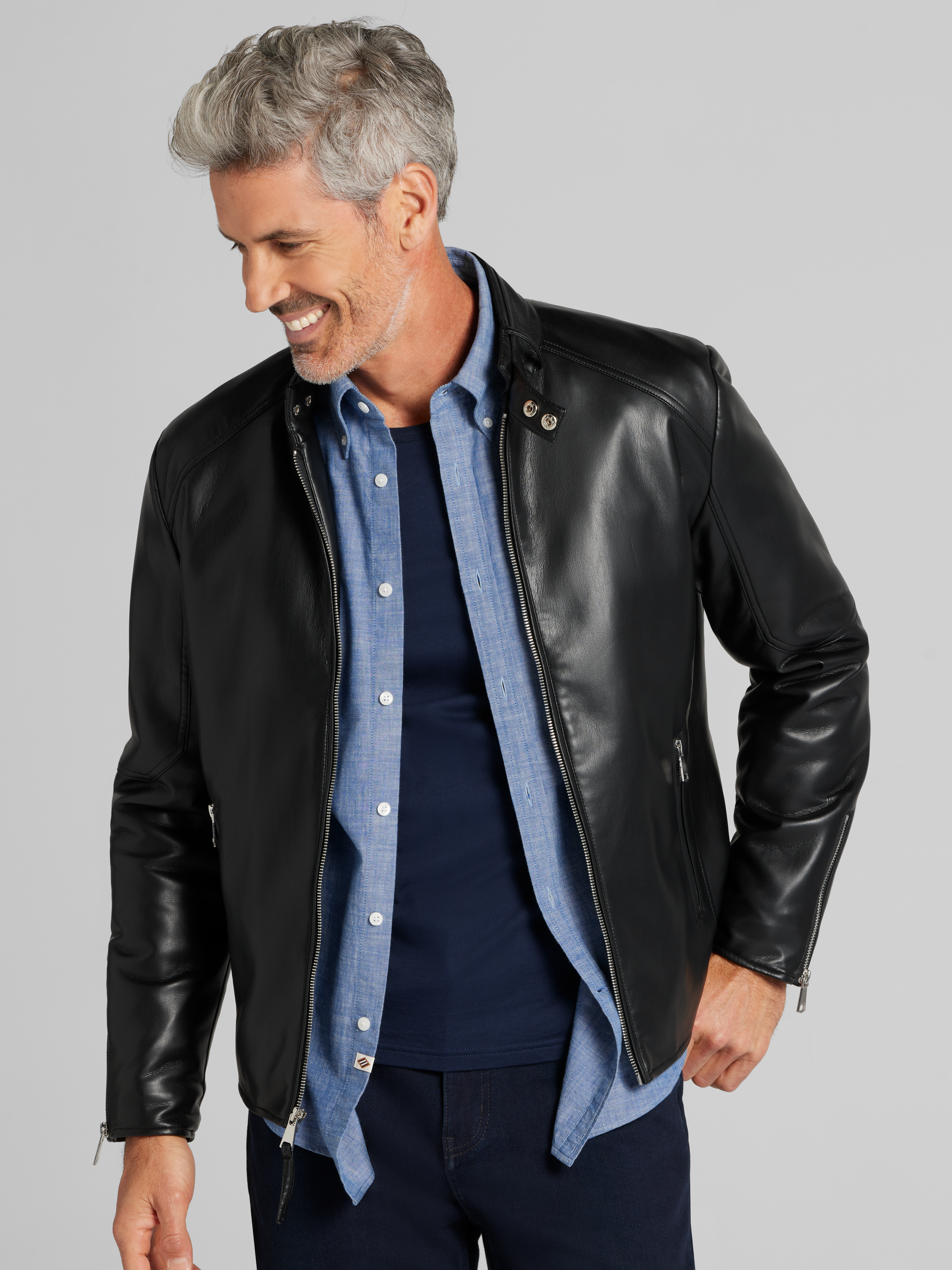 Faux Leather Moto Jacket