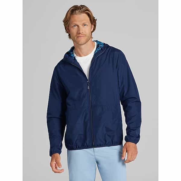 Con.Struct Men's Slim Fit Hooded Windbreaker Navy Solid - Size: Large TMW71YG30001