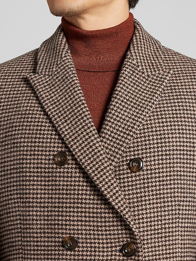 Joseph Abboud Modern Fit Houndstooth Topcoat