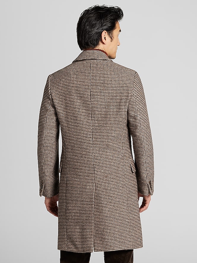 Joseph Abboud Modern Fit Houndstooth Topcoat