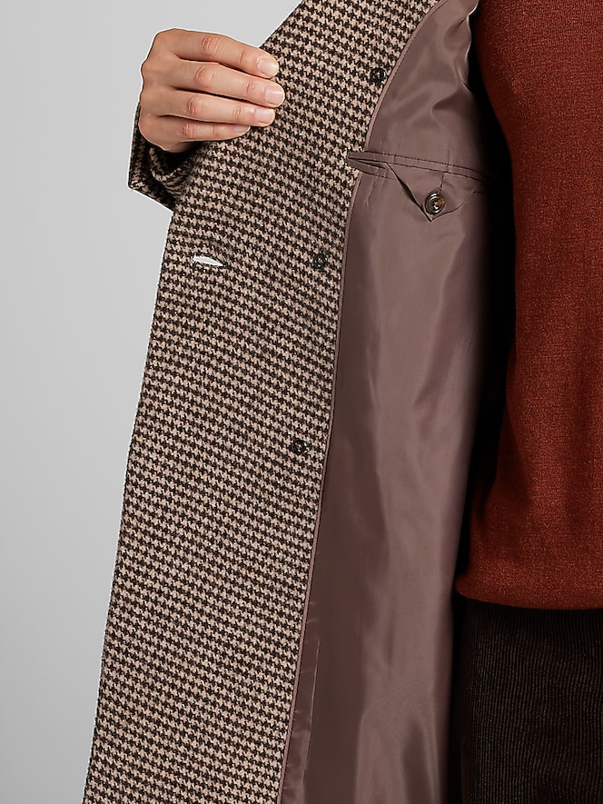 Joseph Abboud Modern Fit Houndstooth Topcoat