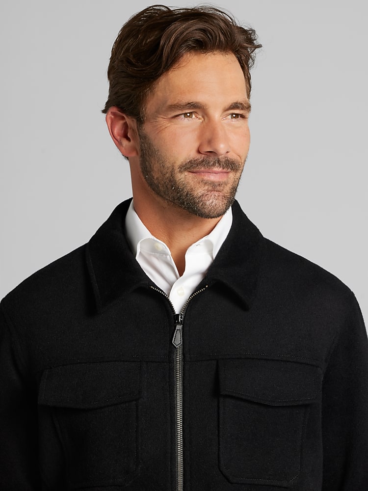 Joseph Abboud Full Zip Ike Jacket Wool Coats Men's Wearhouse