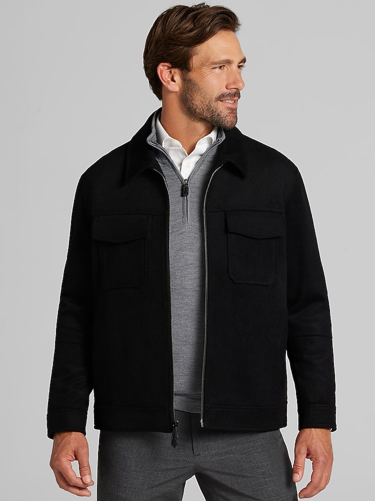 Joseph Abboud Full Zip Ike Jacket | Wool Coats | Men's Wearhouse