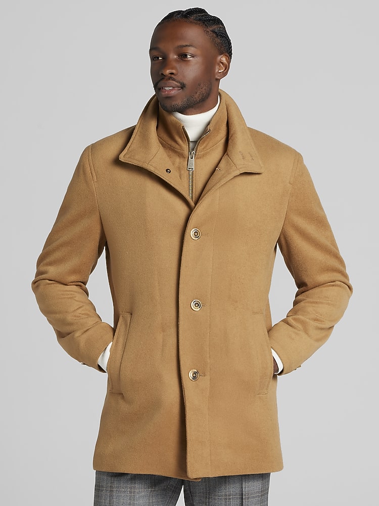 Awearness Kenneth Cole Wool Blend Car Coat with Bib | Topcoats