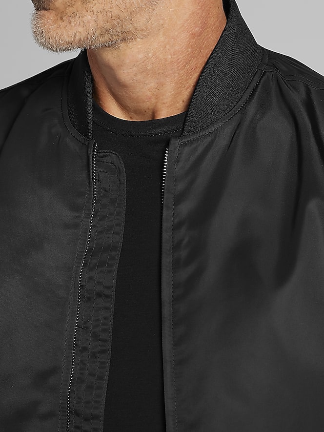 Awearness Kenneth Cole Modern Fit Satin Bomber Jacket