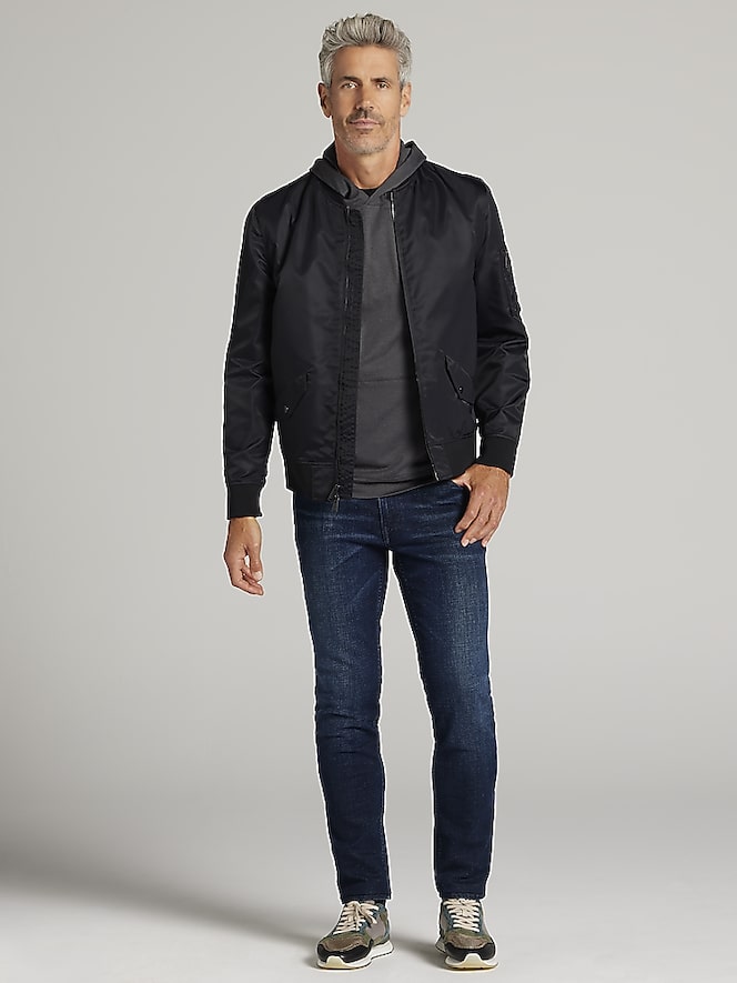 Awearness Kenneth Cole Modern Fit Satin Bomber Jacket