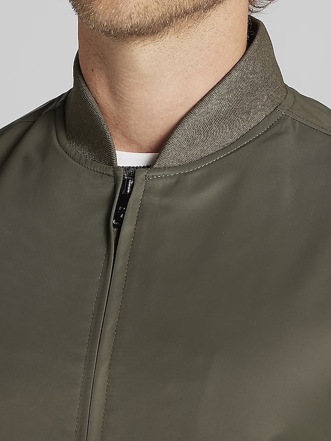 Awearness Kenneth Cole Satin Bomber Jacket