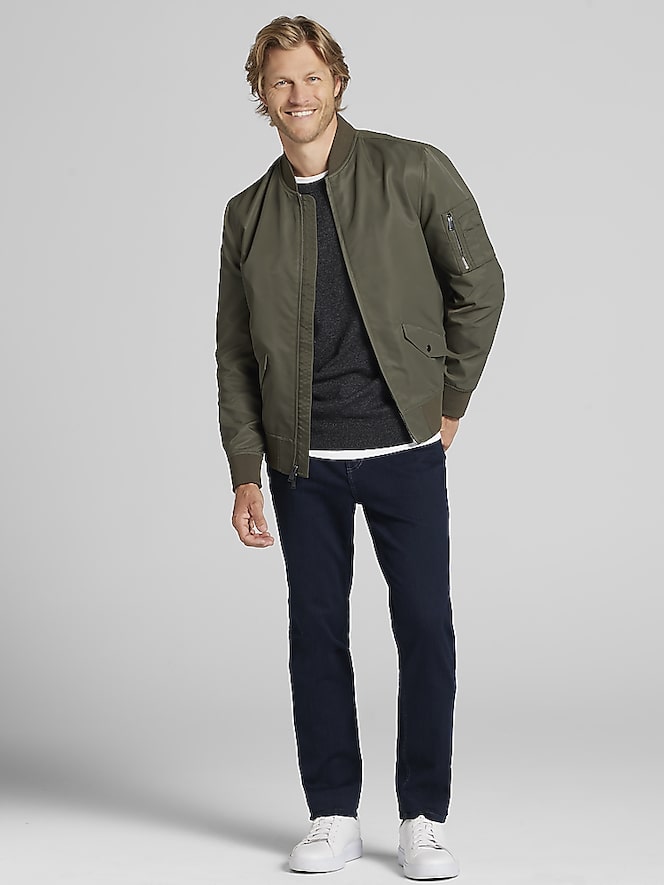 Awearness Kenneth Cole Satin Bomber Jacket