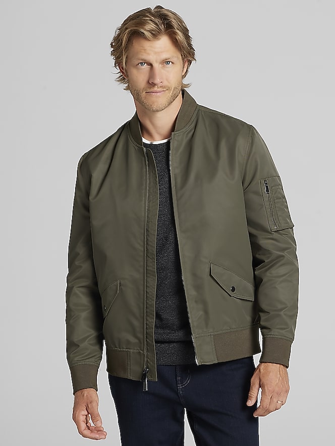 Awearness Kenneth Cole Satin Bomber Jacket