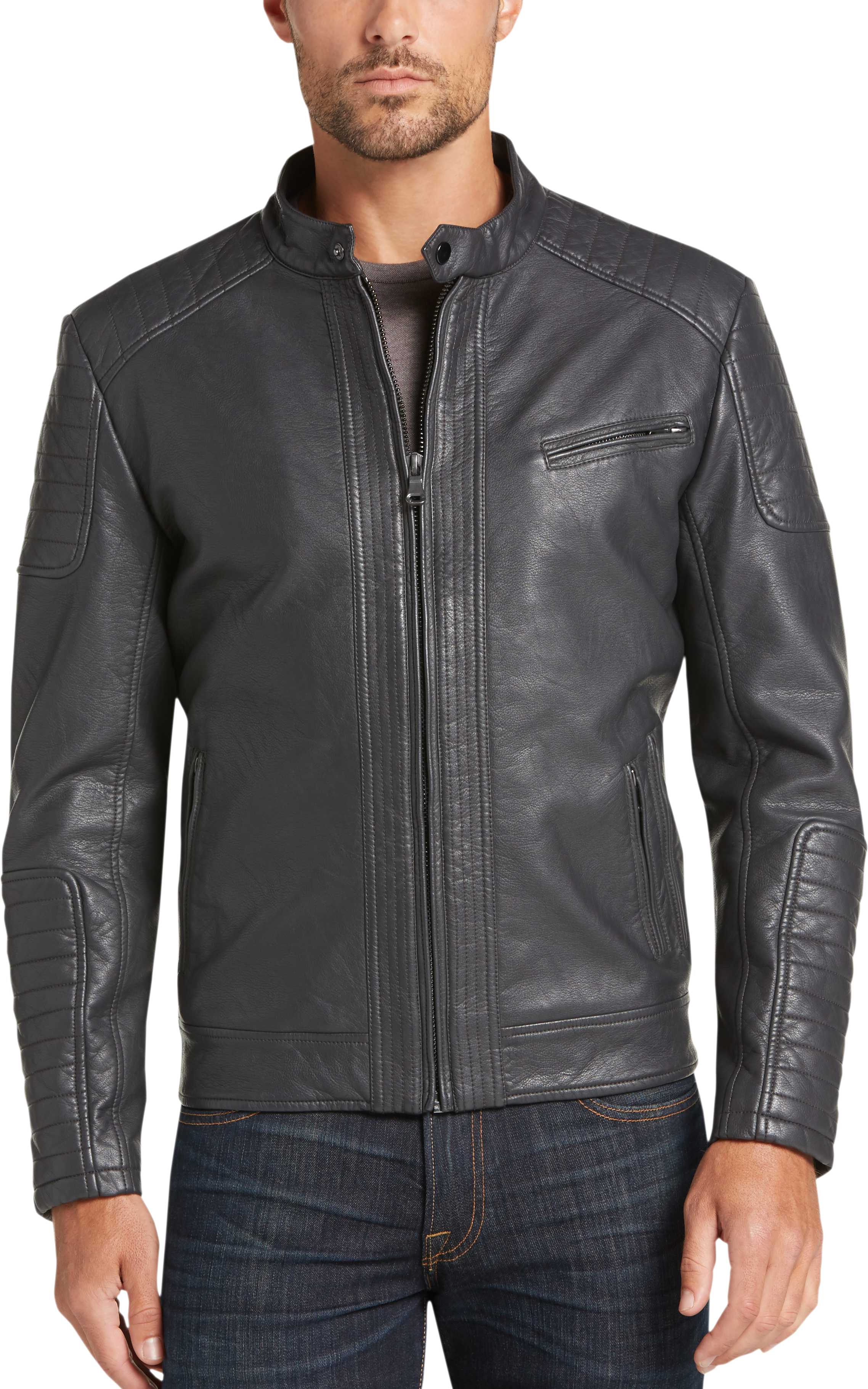 Pronto uomo shop black leather jacket