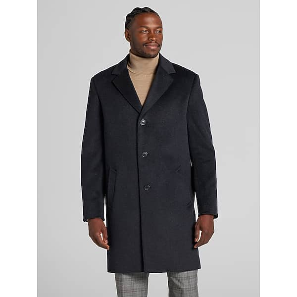 Joseph Abboud Men's Signature Wool Blend Overcoat Charcoal