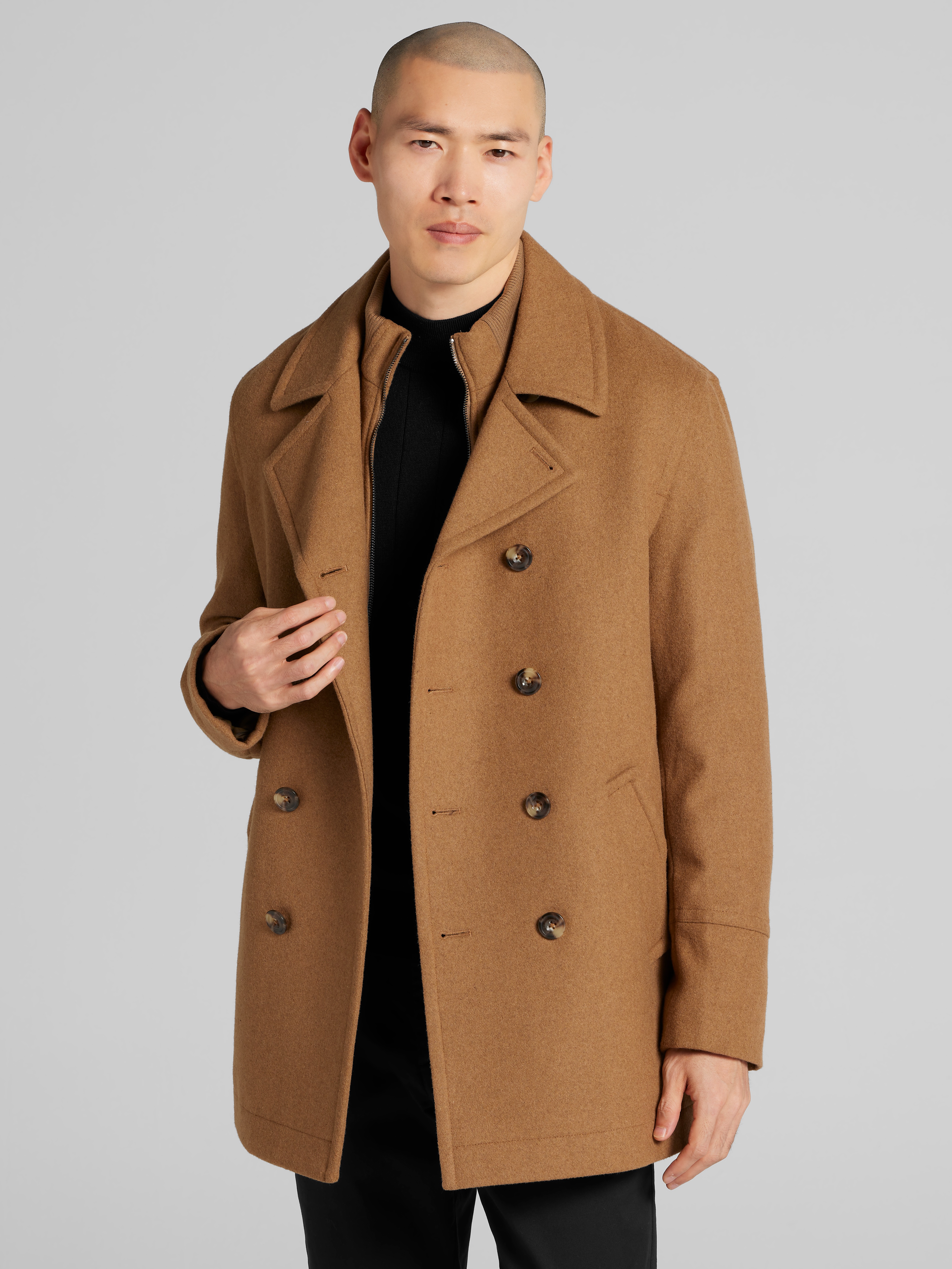 【tyページ】未使用級　WOOL COAT DOUBLE BREASTED