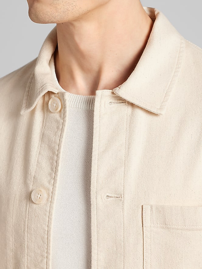 Joseph Abboud Modern Fit Seeded Cotton-Linen Shirt Jacket