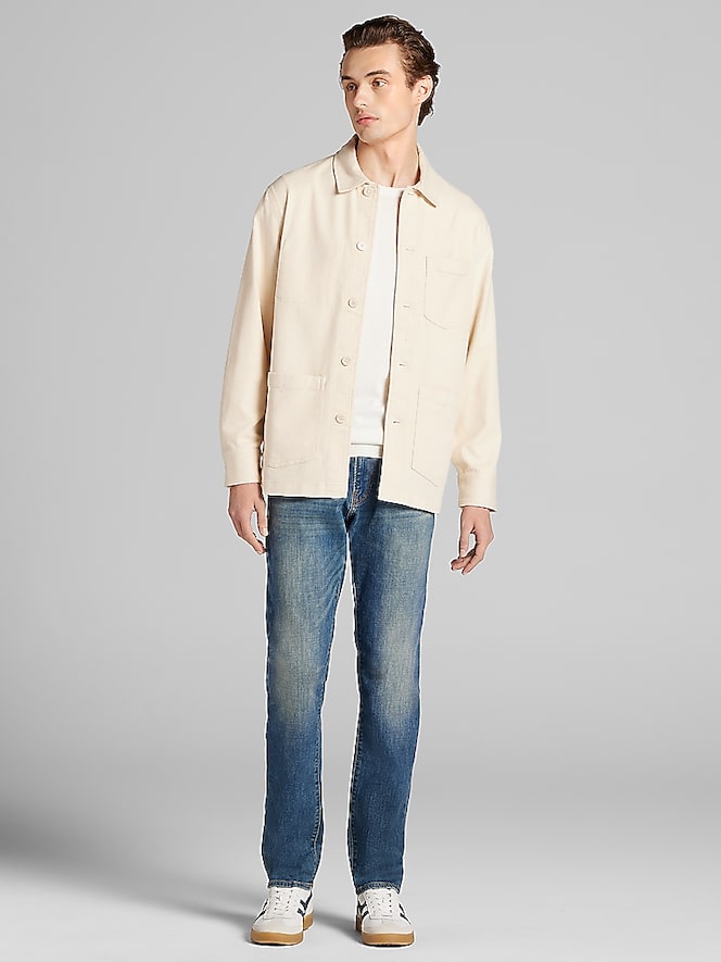 Joseph Abboud Modern Fit Seeded Cotton-Linen Shirt Jacket