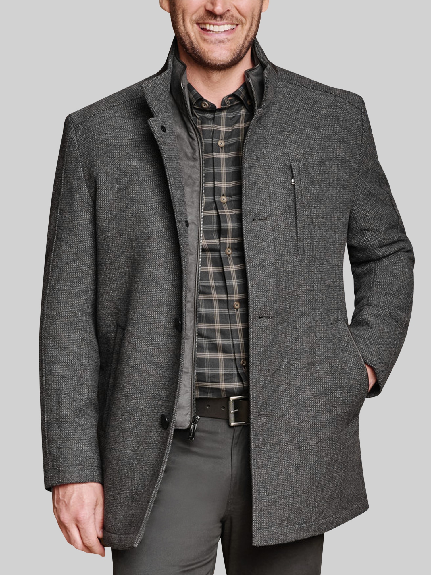Upton Plaid Car Coat